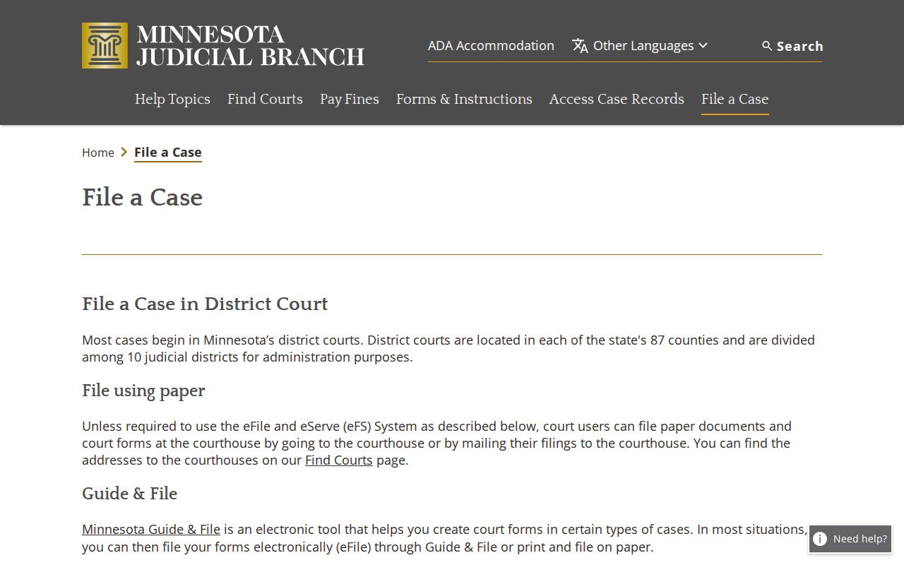 Dundas court records context from Minnesota district court filing source