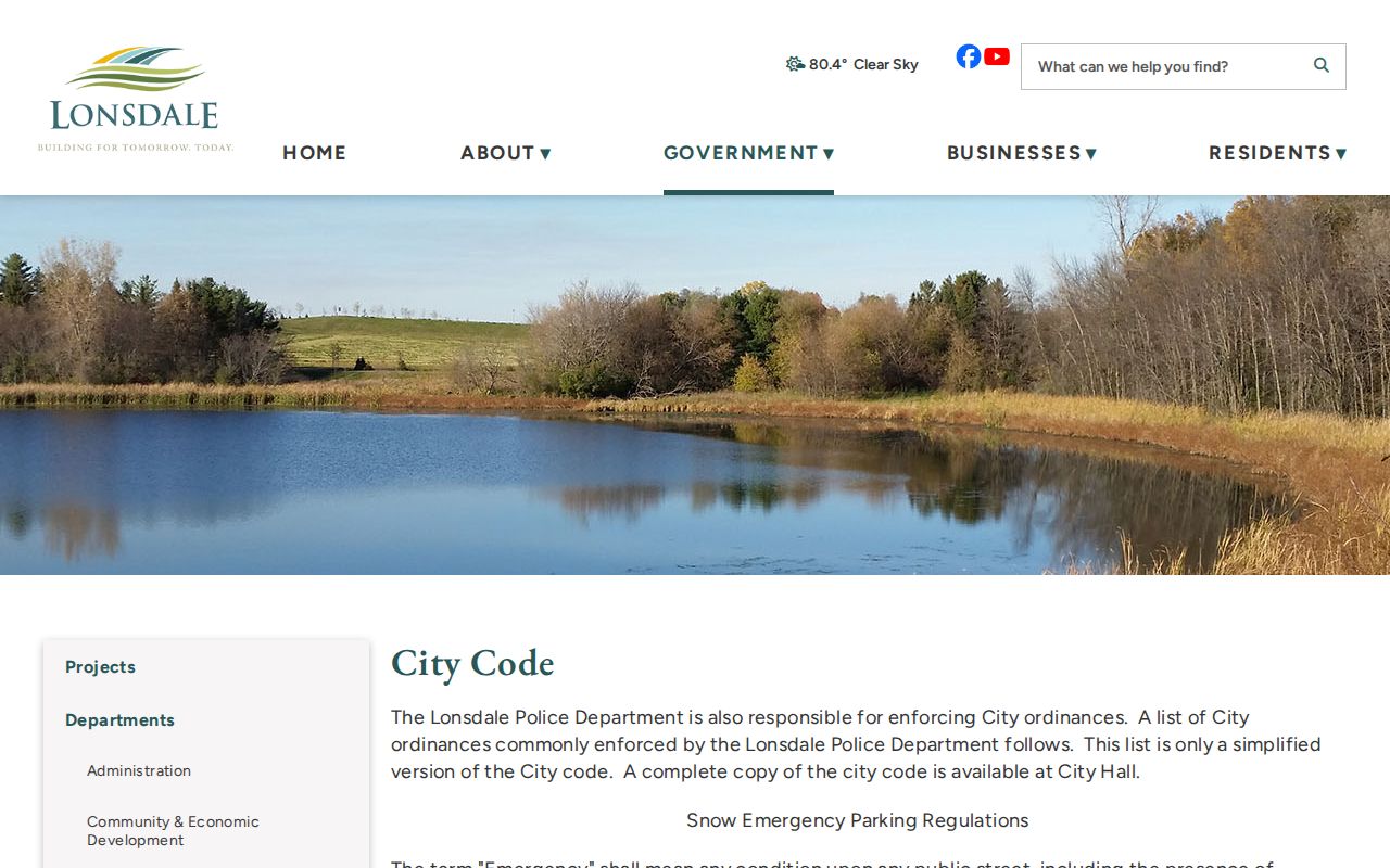 Lonsdale court records context from the city ordinances source