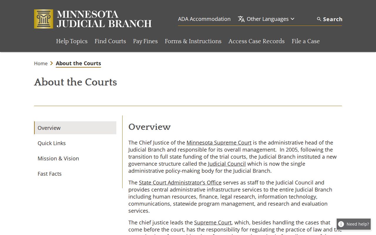 Rice County court docket within Minnesota court structure