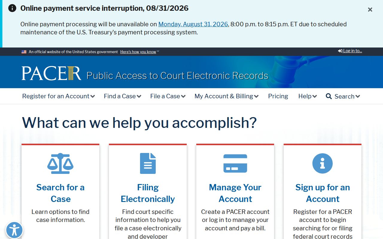 Morristown court records jurisdiction context from PACER federal case access source