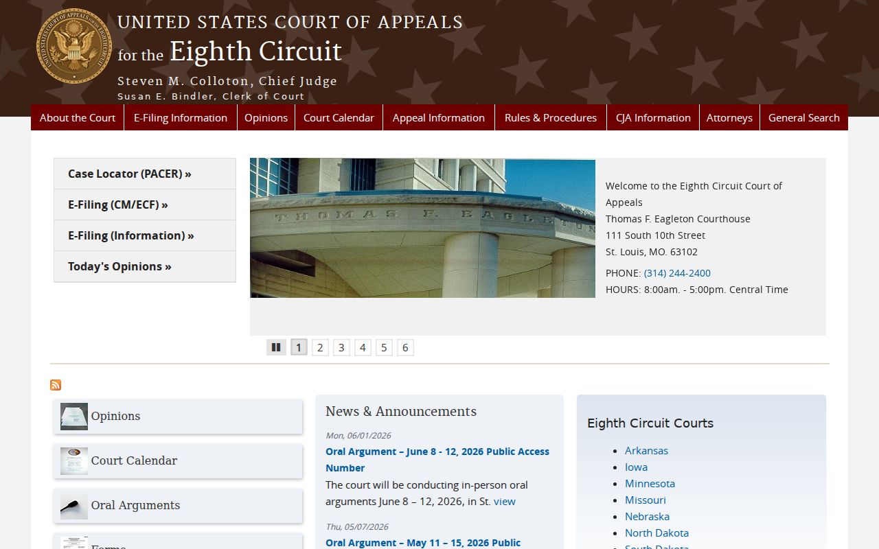 Morristown court records context from Eighth Circuit federal appellate source