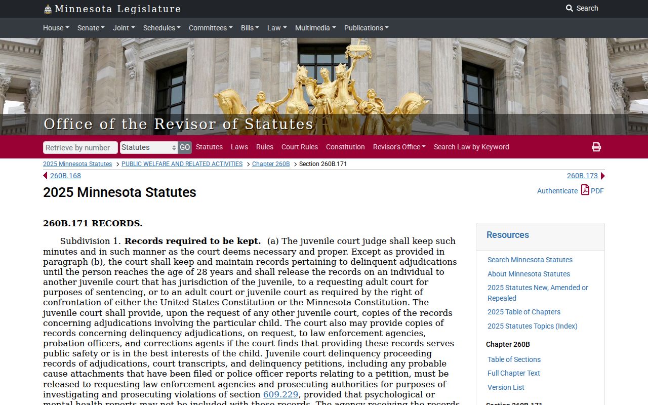 Northfield court records context from Minnesota juvenile record accessibility source