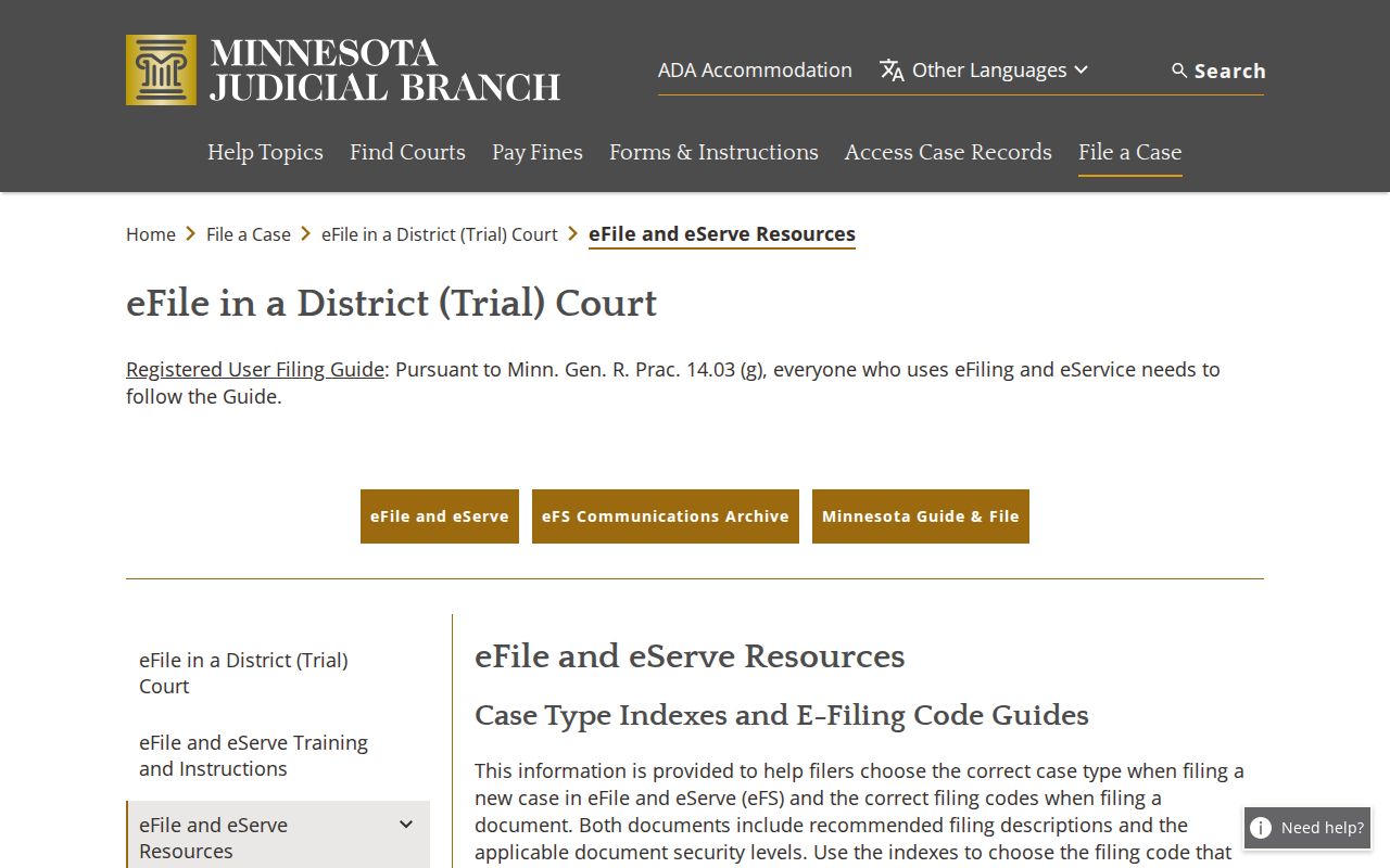 Rice County court records and eFile and eServe resources