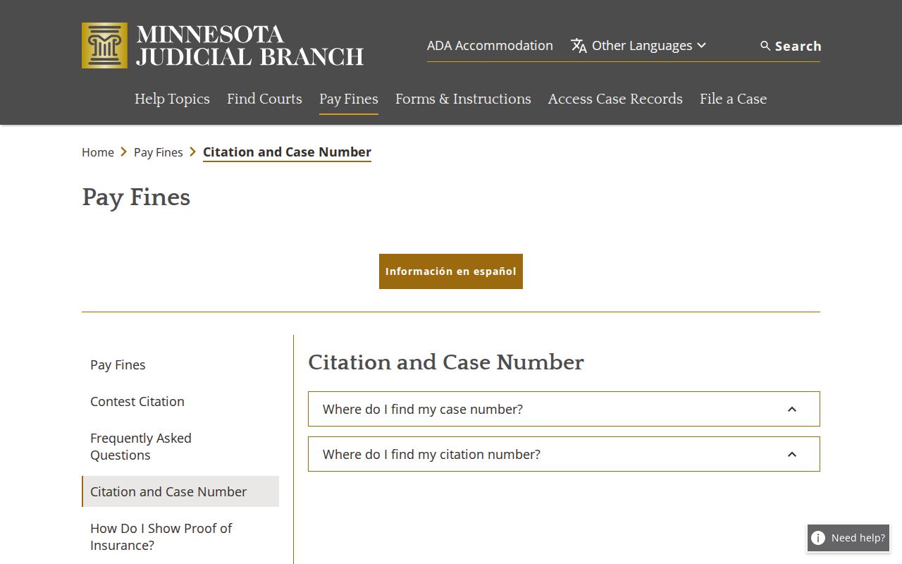 Rice traffic court record source image for citation and case numbers