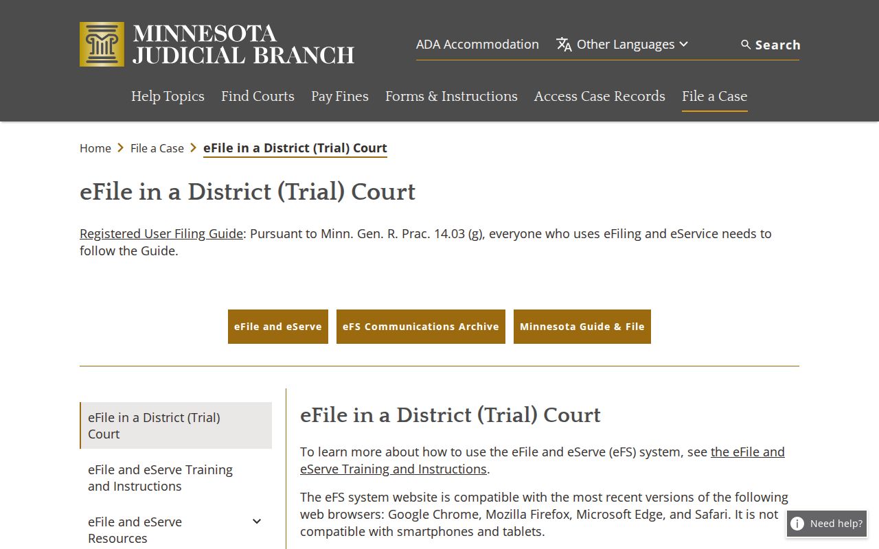 Rice traffic court record source image for Minnesota eFile and eServe